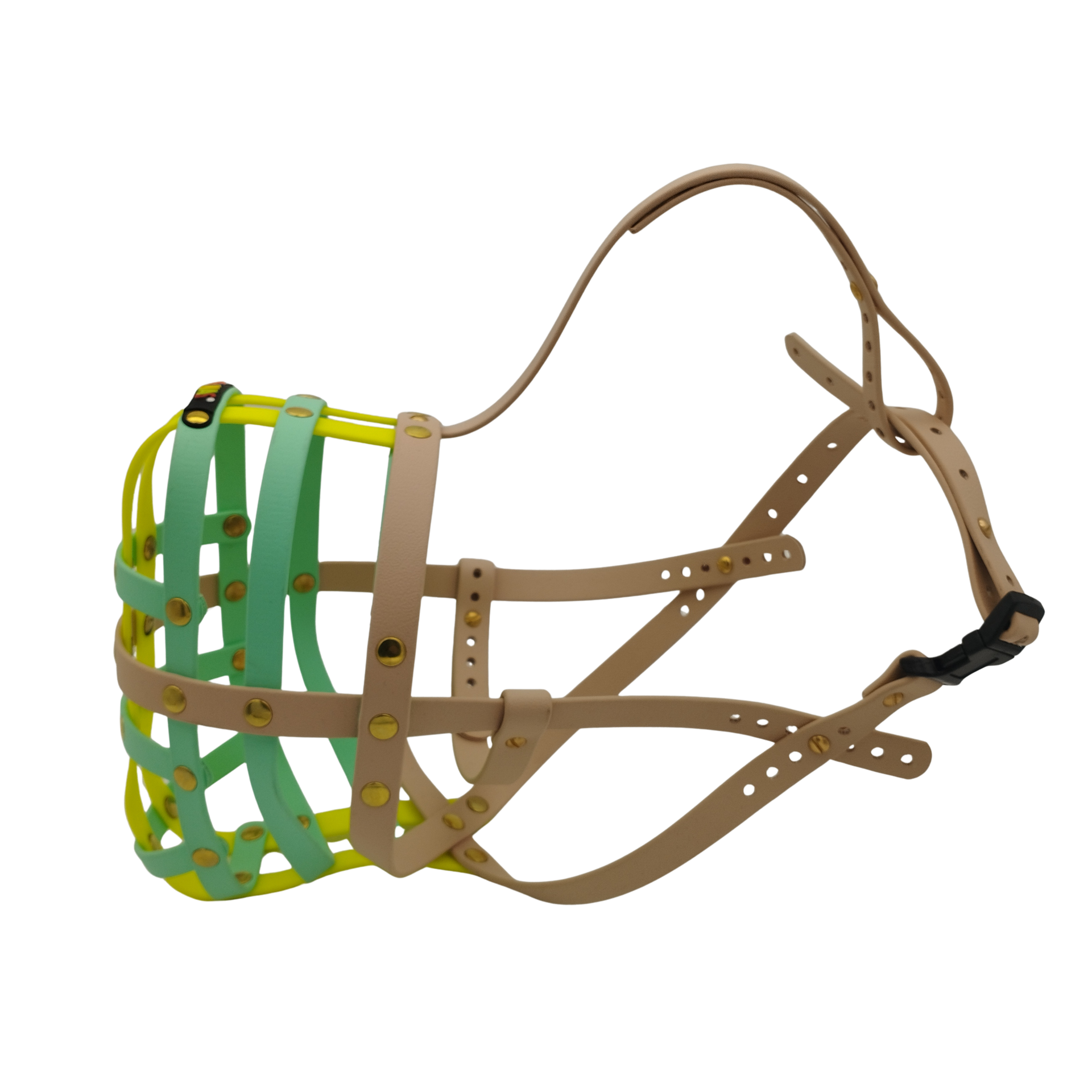 BUMAS Maulkorb puder-karibikgrün-neon gelb