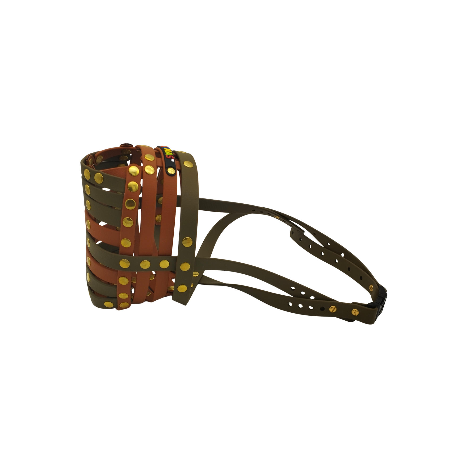 BUMAS Maulkorb olivgrün-hellbraun-hellbraun