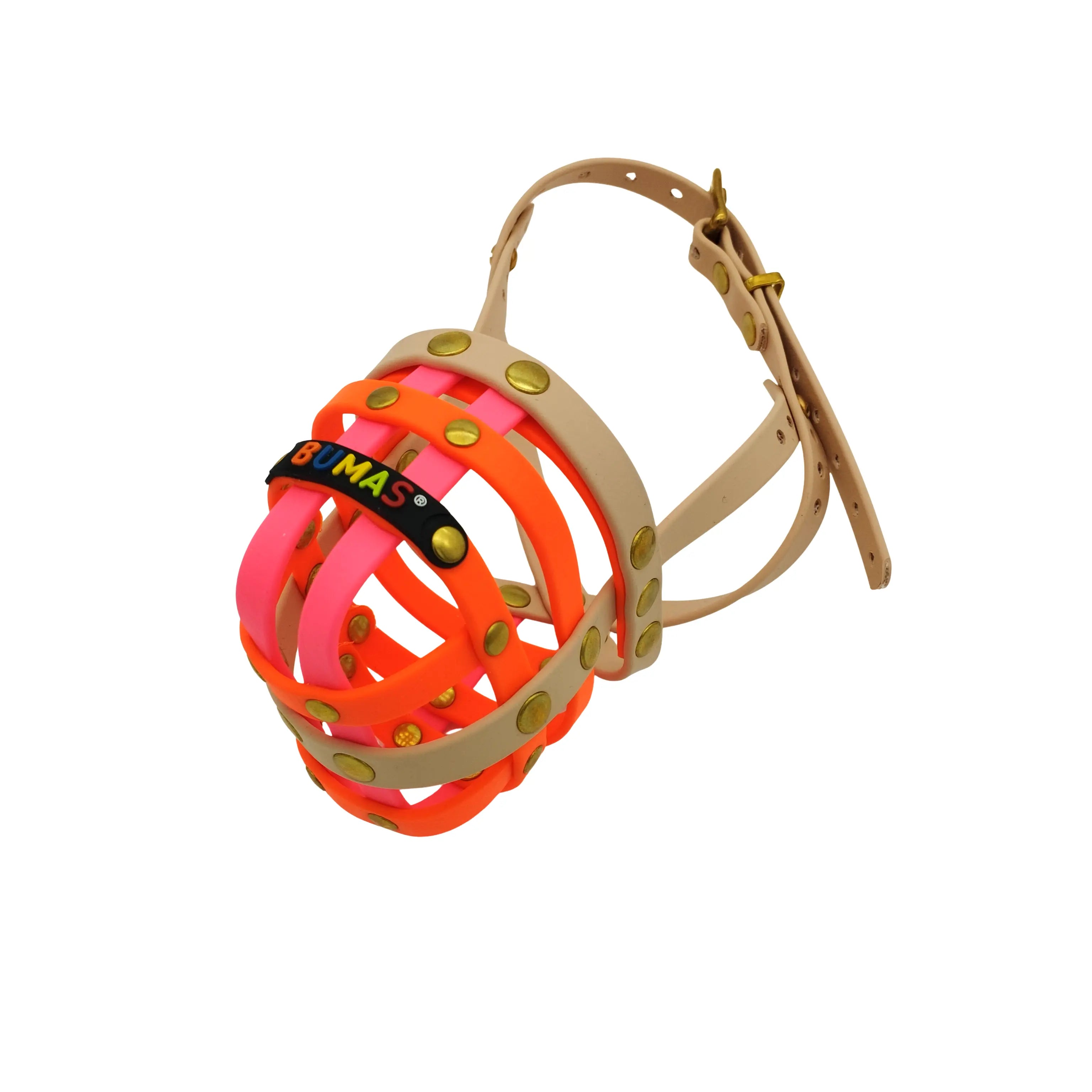 BUMAS Maulkorb puder-neon orange-neon pink