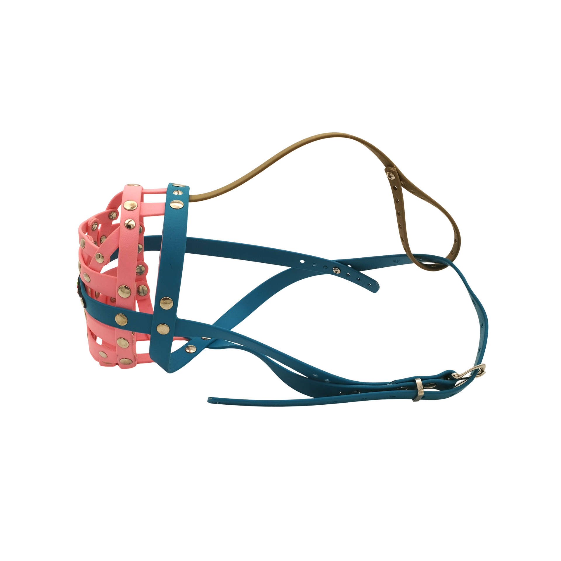 BUMAS Maulkorb petrol-pastellrosa-pastellrosa