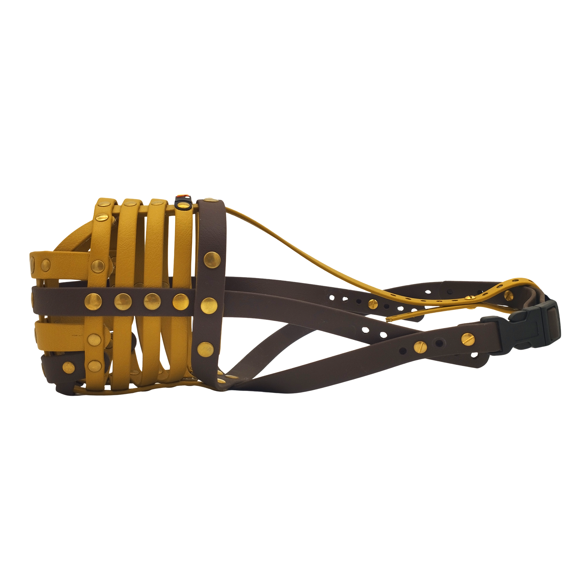 BUMAS Maulkorb braun-gold-gold