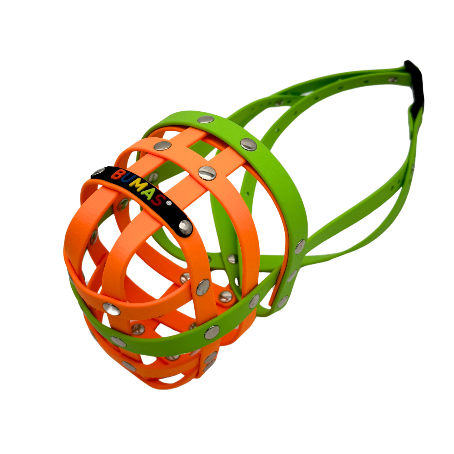 BUMAS Biothane Maulkorb für Bullterrier mit Downface