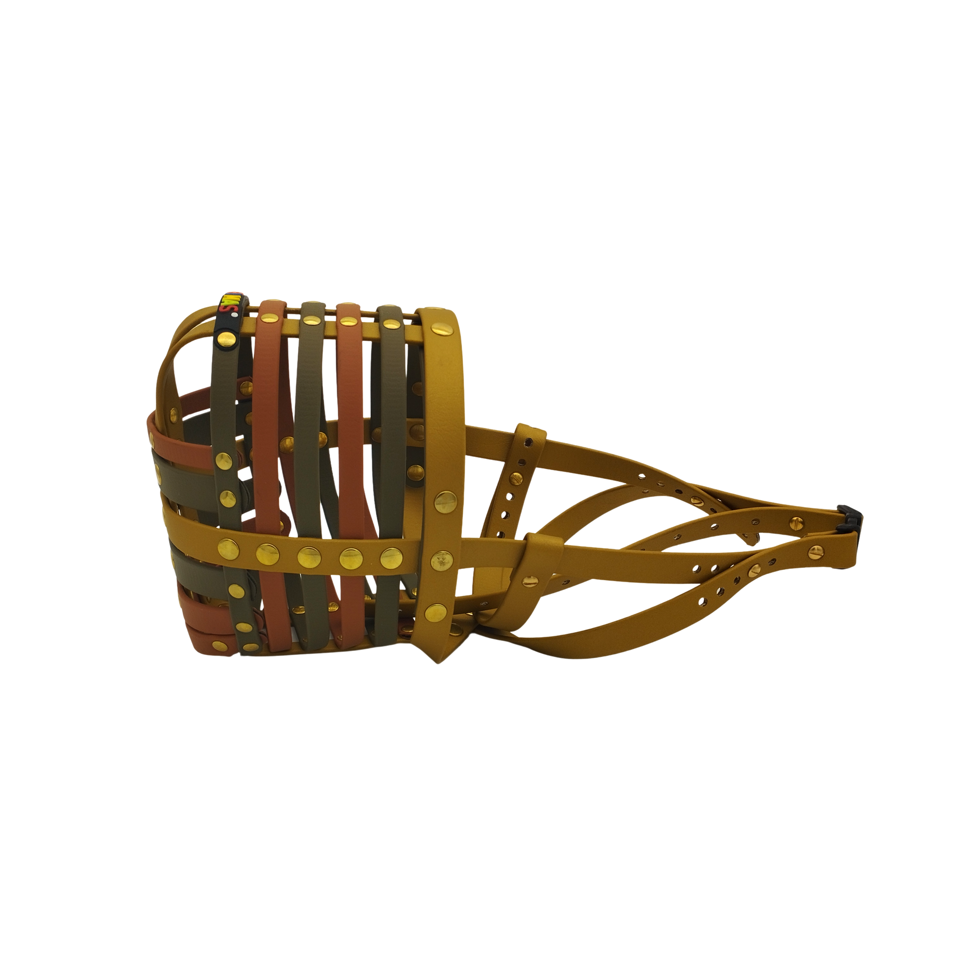 BUMAS Maulkorb gold-olivgrün-gold