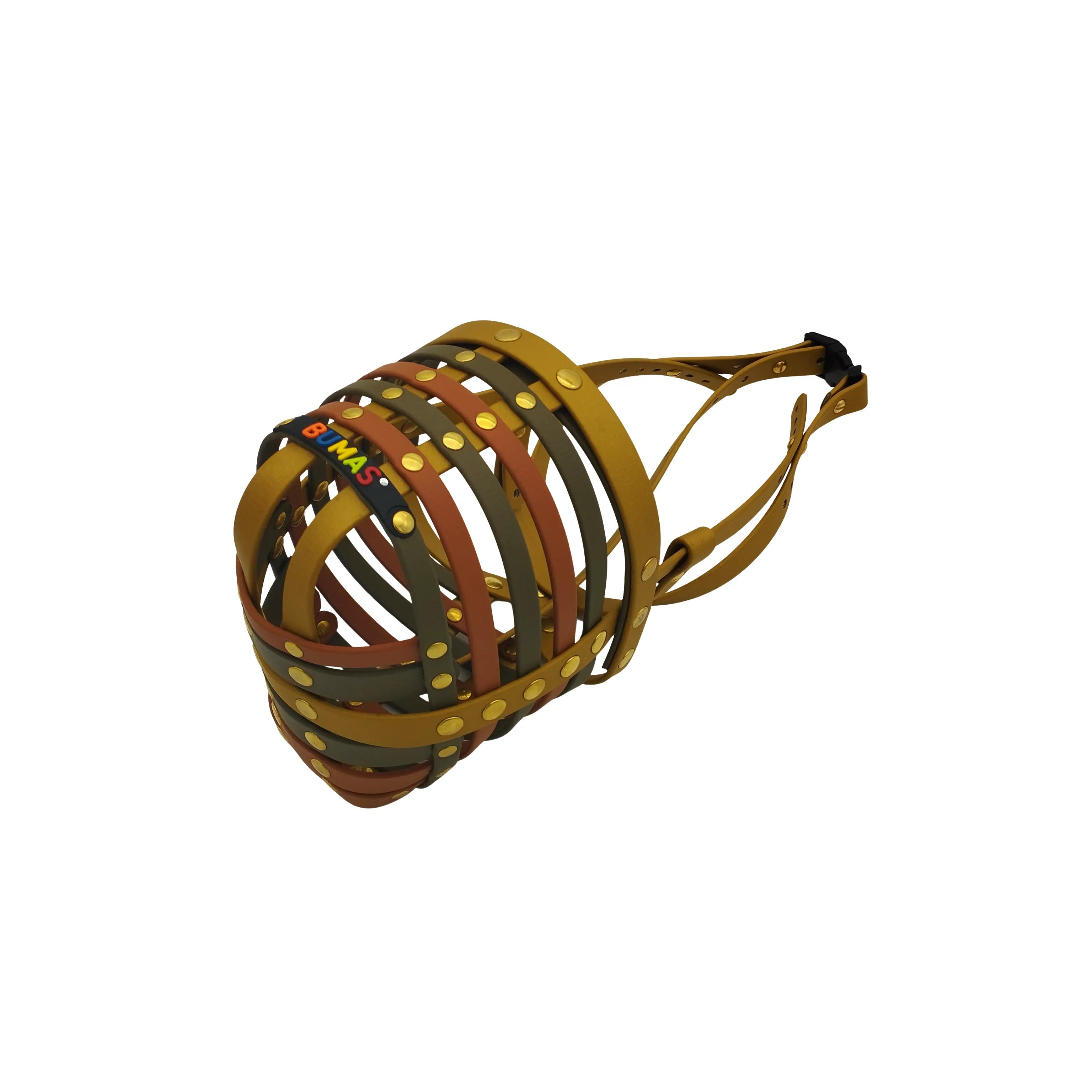 BUMAS Maulkorb gold-olivgrün-gold