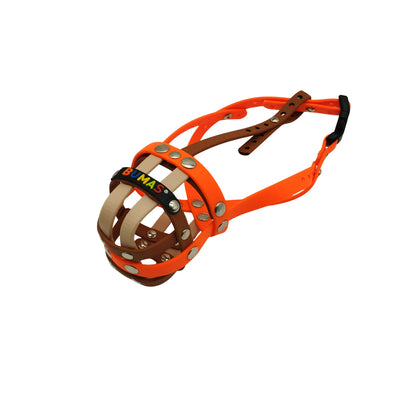 BUMAS Maulkorb neon orange-hellbraun-puder