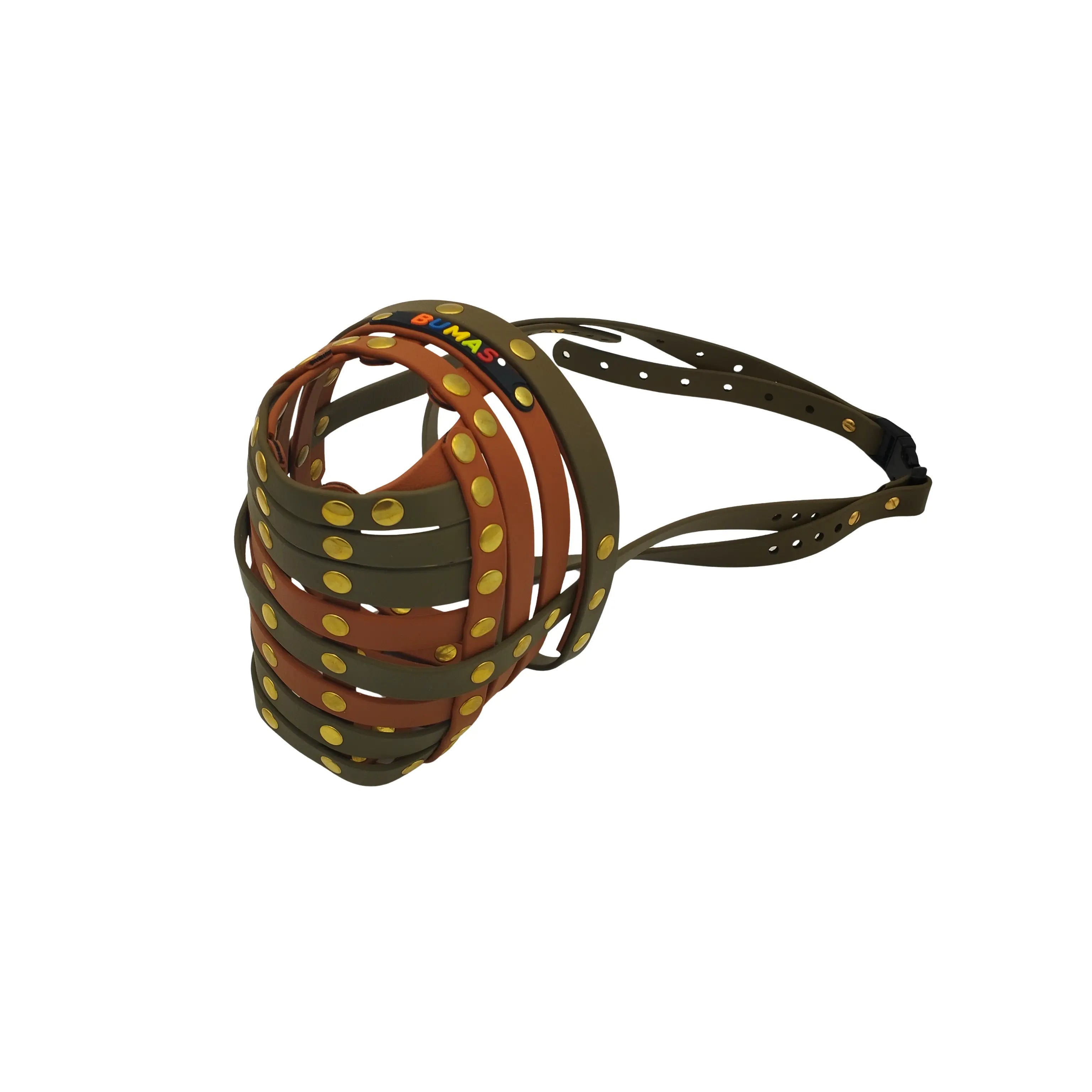 BUMAS Maulkorb olivgrün-hellbraun-hellbraun