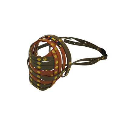 BUMAS Maulkorb olivgrün-hellbraun-hellbraun