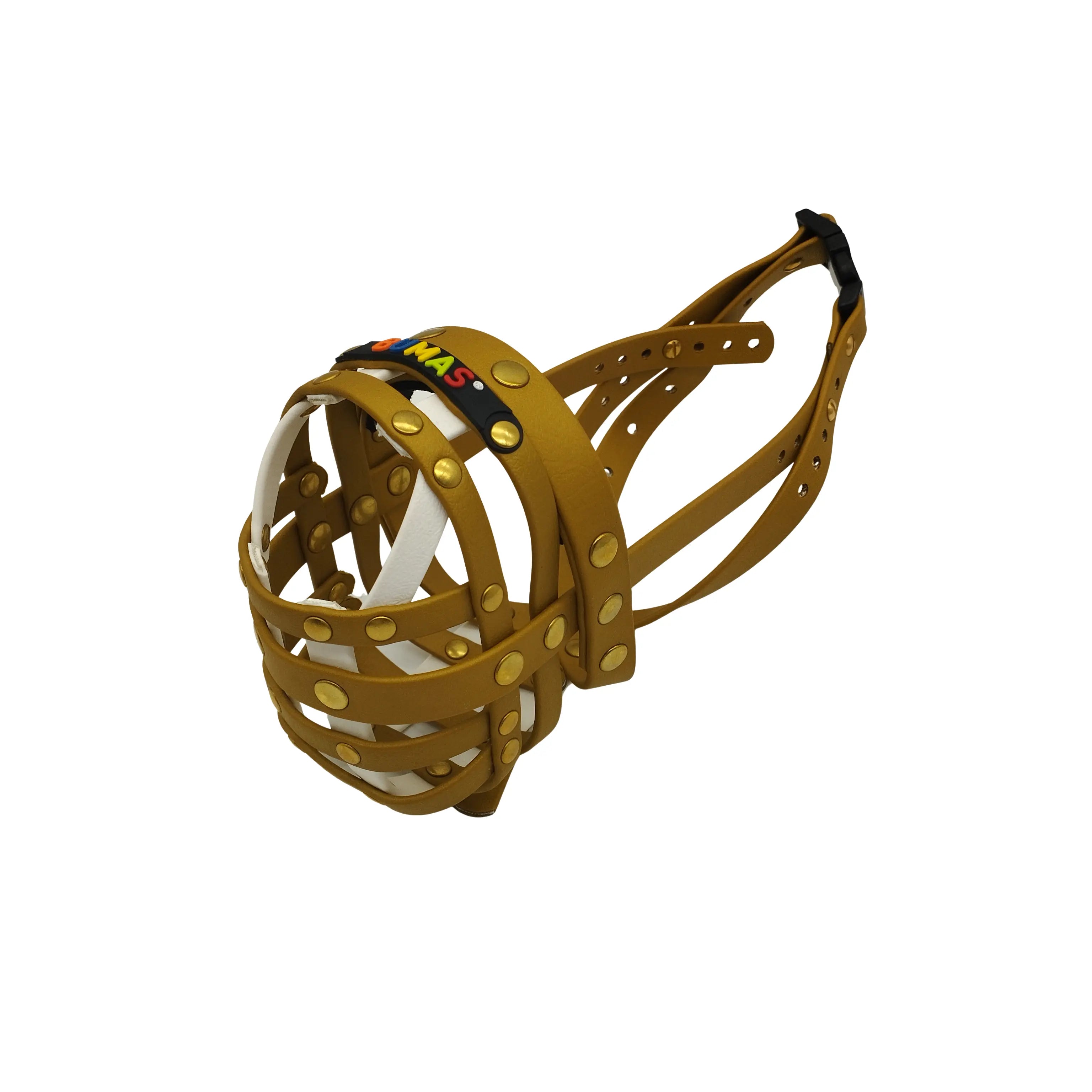 BUMAS Maulkorb gold-gold-weiß