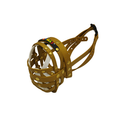BUMAS Maulkorb gold-gold-weiß