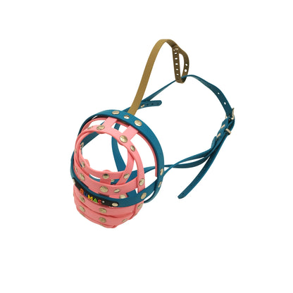 BUMAS Maulkorb petrol-pastellrosa-pastellrosa