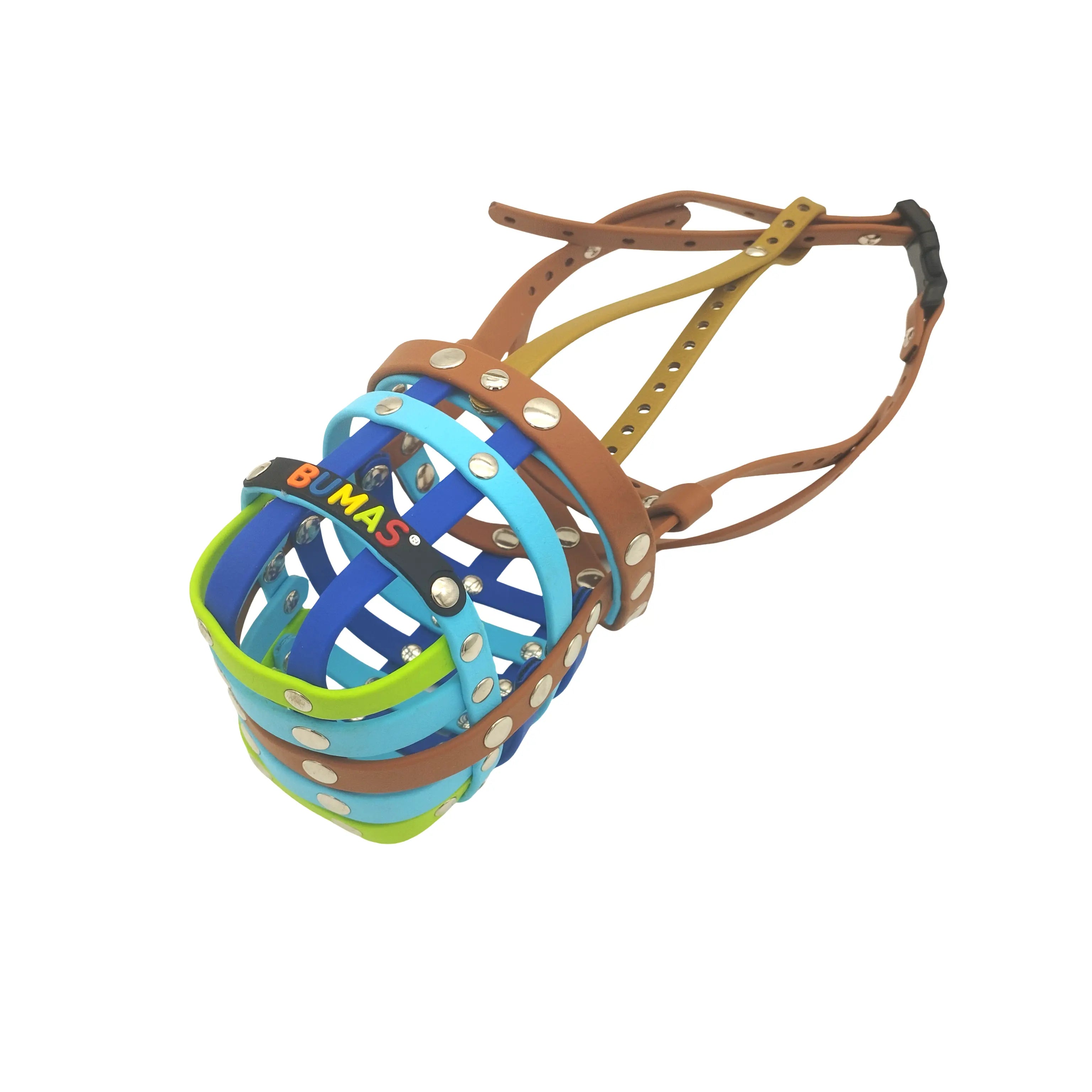 BUMAS Maulkorb hellbraun-himmelblau-blau