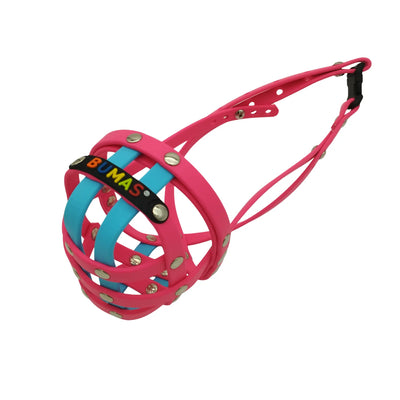 BUMAS Maulkorb magenta-magenta-himmelblau