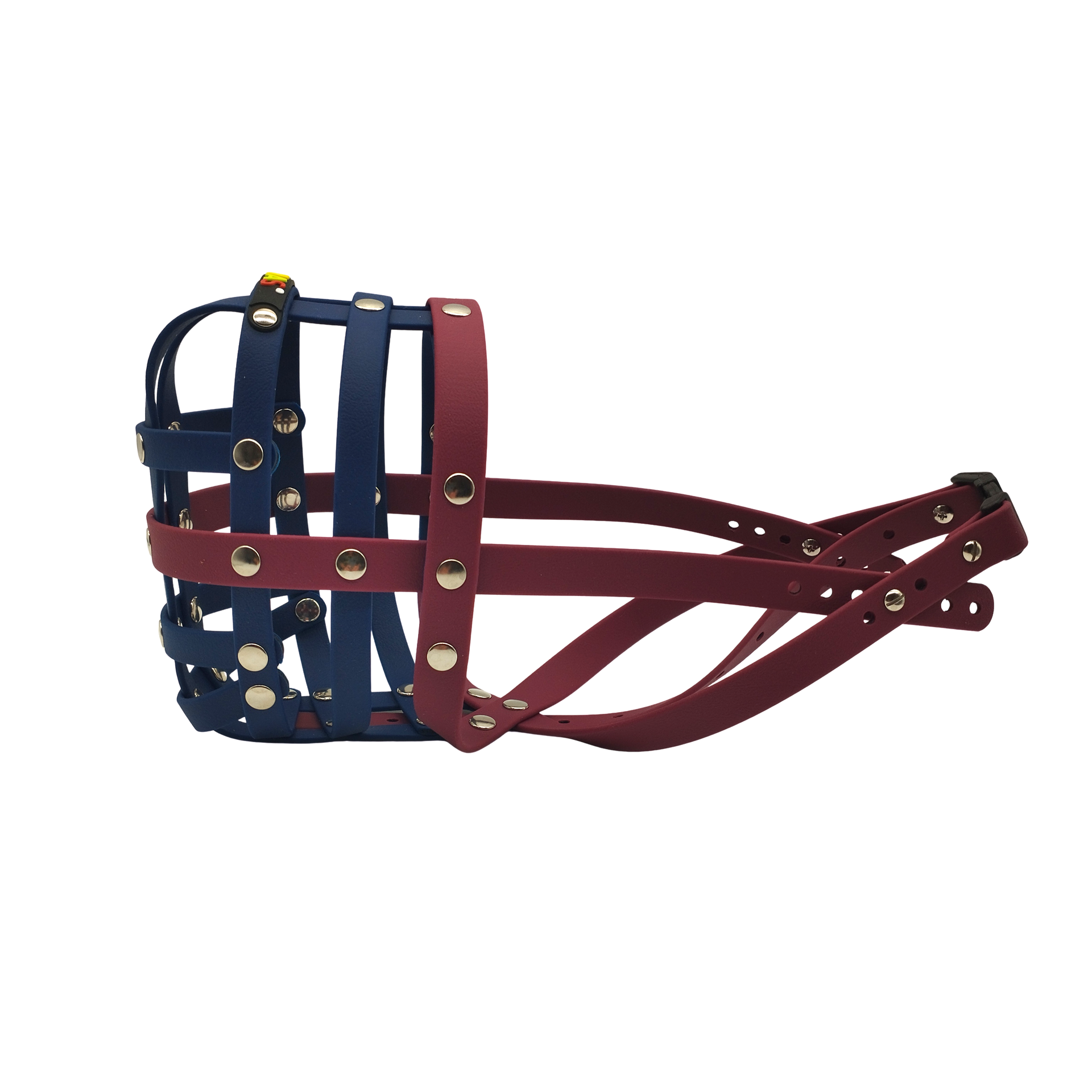 BUMAS Maulkorb weinrot-navyblau-navyblau