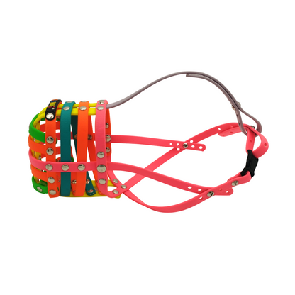 BUMAS Maulkorb neon pink-neon orange-neon gelb