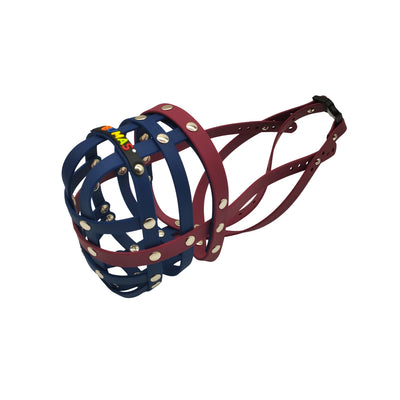 BUMAS Maulkorb weinrot-navyblau-navyblau