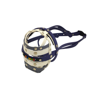 BUMAS Maulkorb Violett-weiss-weiss