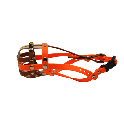 BUMAS Maulkorb neon orange-hellbraun-puder