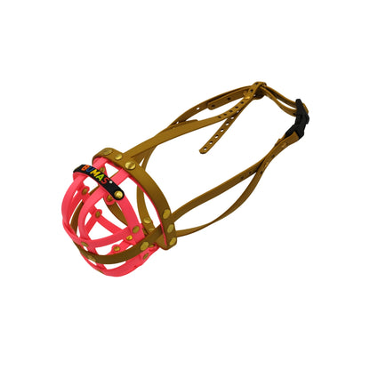 BUMAS Maulkorb gold-neon pink-neon pink