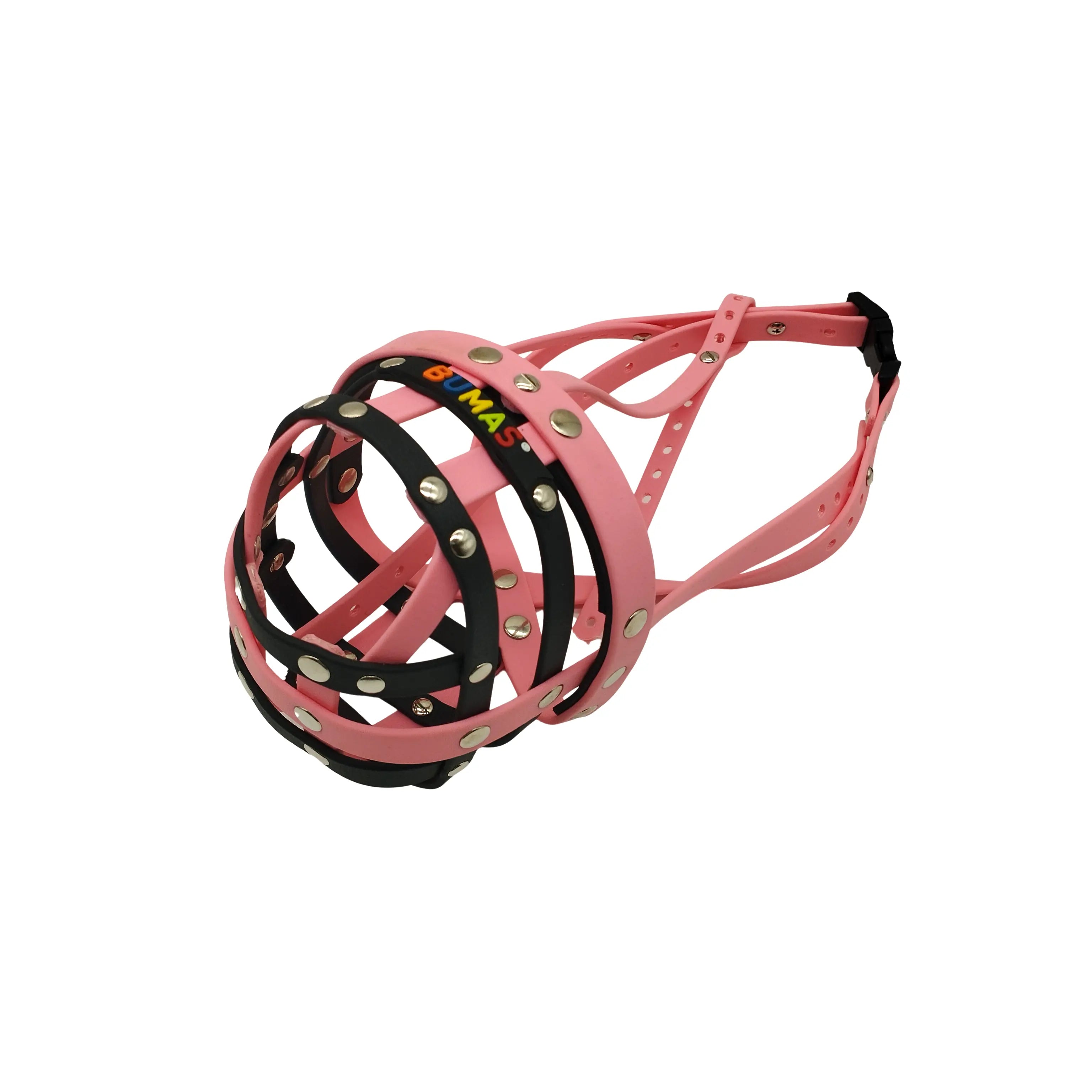 BUMAS Maulkorb pastell rosa-schwarz-pastell rosa