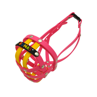 BUMAS Maulkorb magenta-magenta-gelb