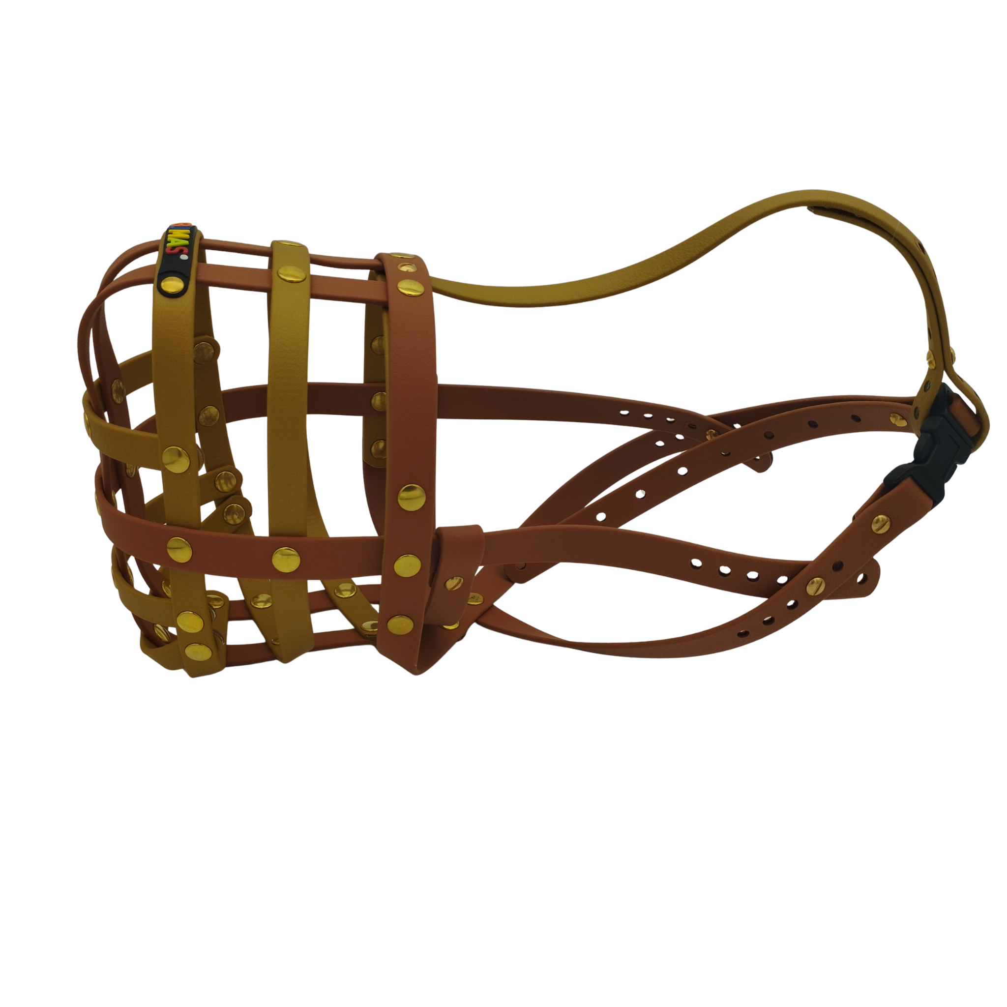 BUMAS Maulkorb Hellbraun-Gold-Hellbraun