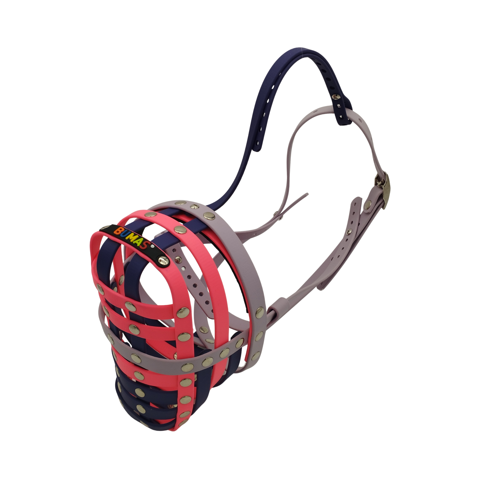 BUMAS Maulkorb Pastellviolett-Neon Pink- Violett