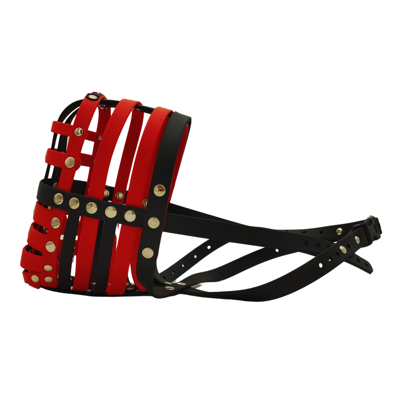 BUMAS Maulkorb Schwarz - Rot - Schwarz
