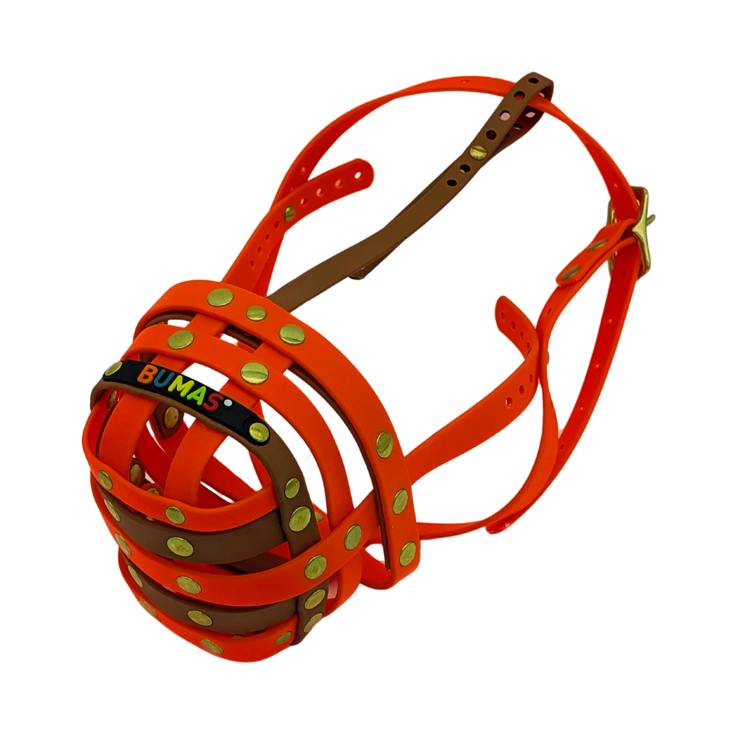 BUMAS Maulkorb Neon Orange - Hellbraun - Neon Orange