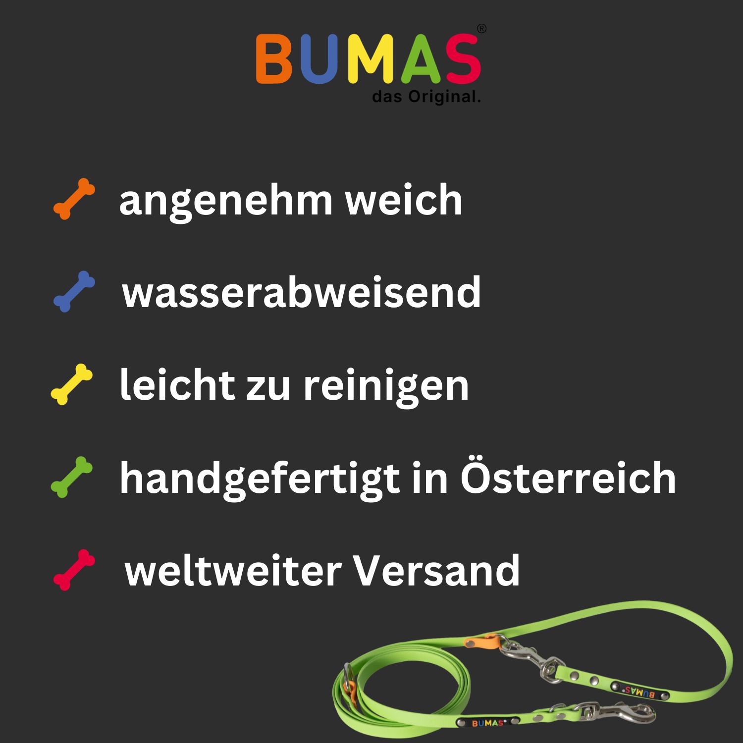 BUMAS Biothane® adjustable leash BUMAS Biothane® adjustable leash