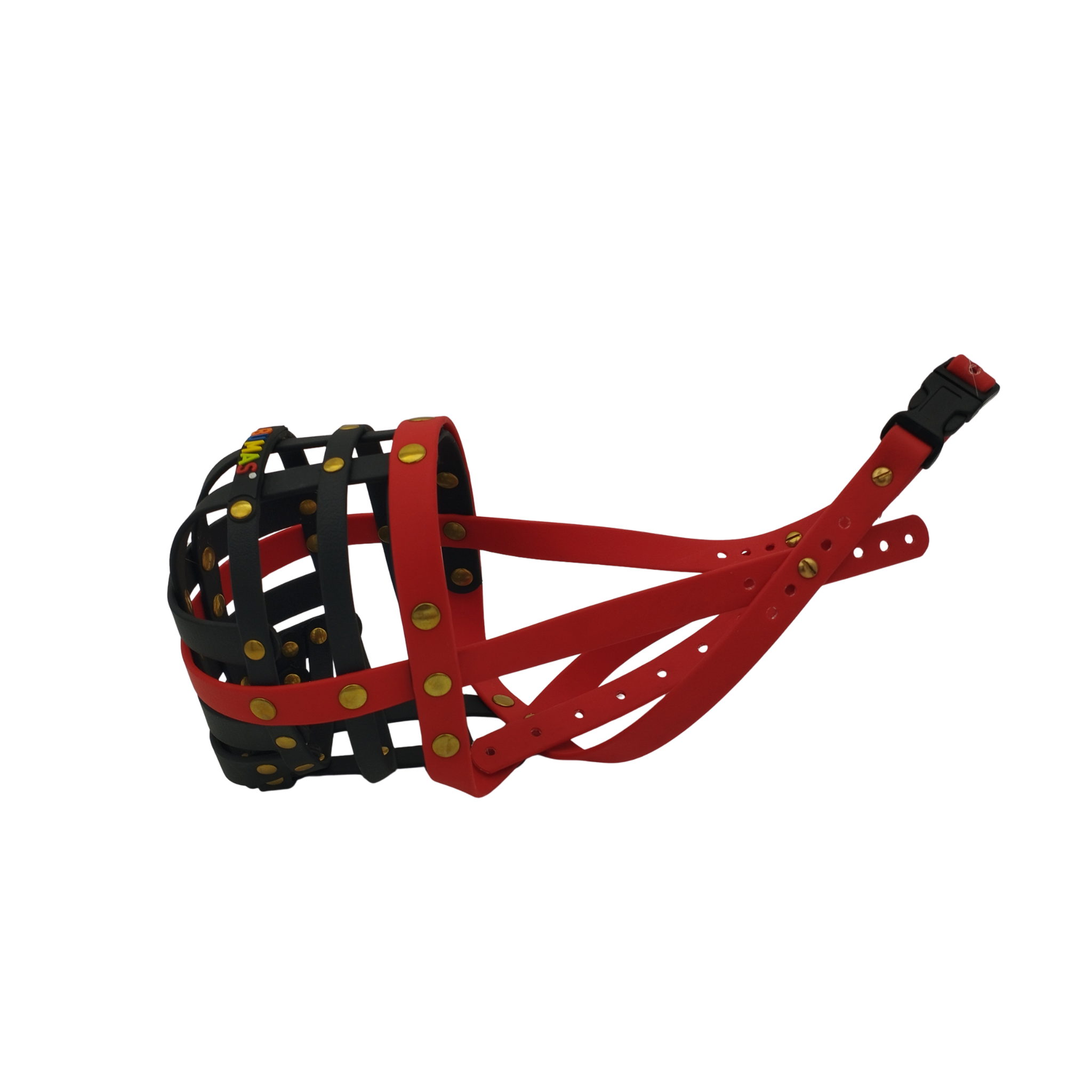 BUMAS Maulkorb Rot - Schwarz - Schwarz