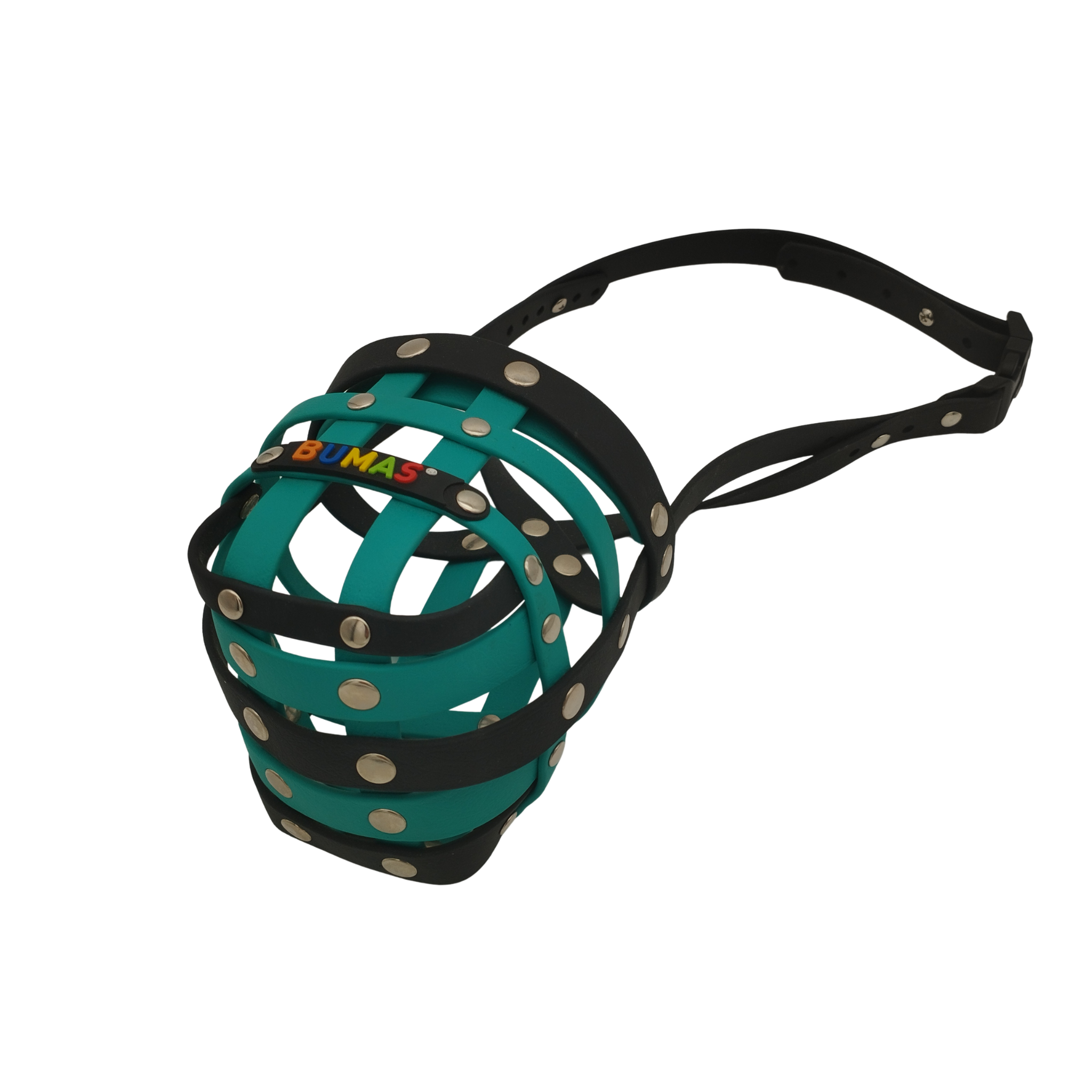 BUMAS Maulkorb Schwarz-Türkis-Türkis