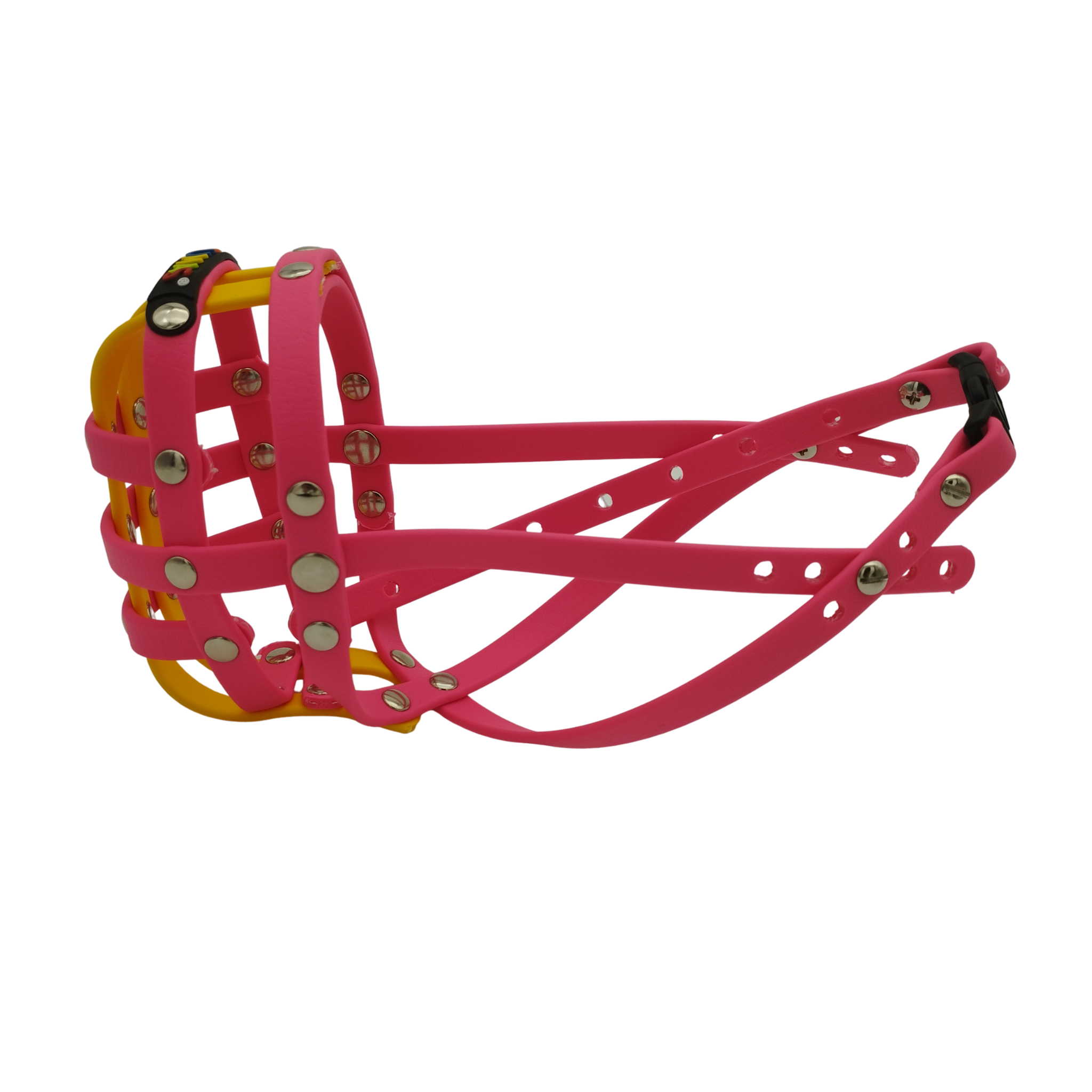 BUMAS Maulkorb Magenta-Magenta-Gelb