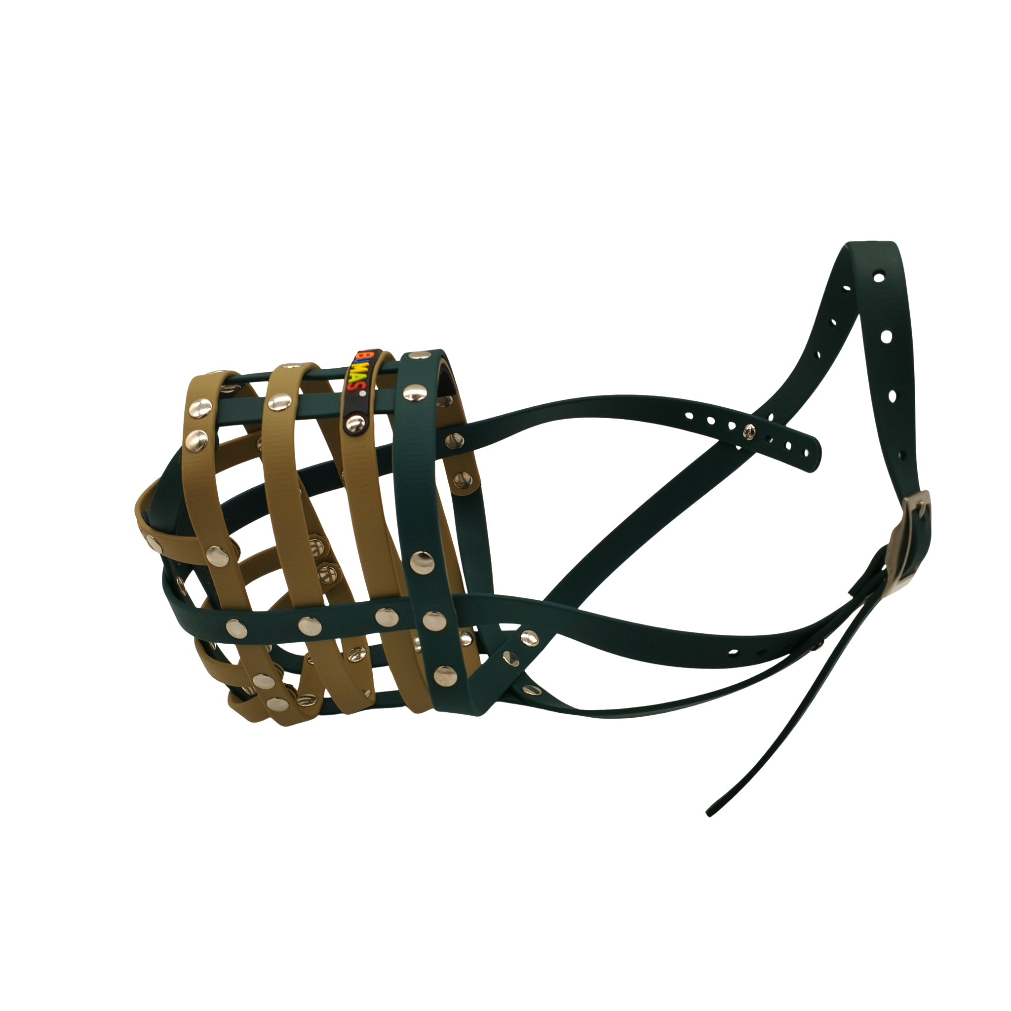 BUMAS Maulkorb Dunkelgrün - Beige - Dunkelgrün