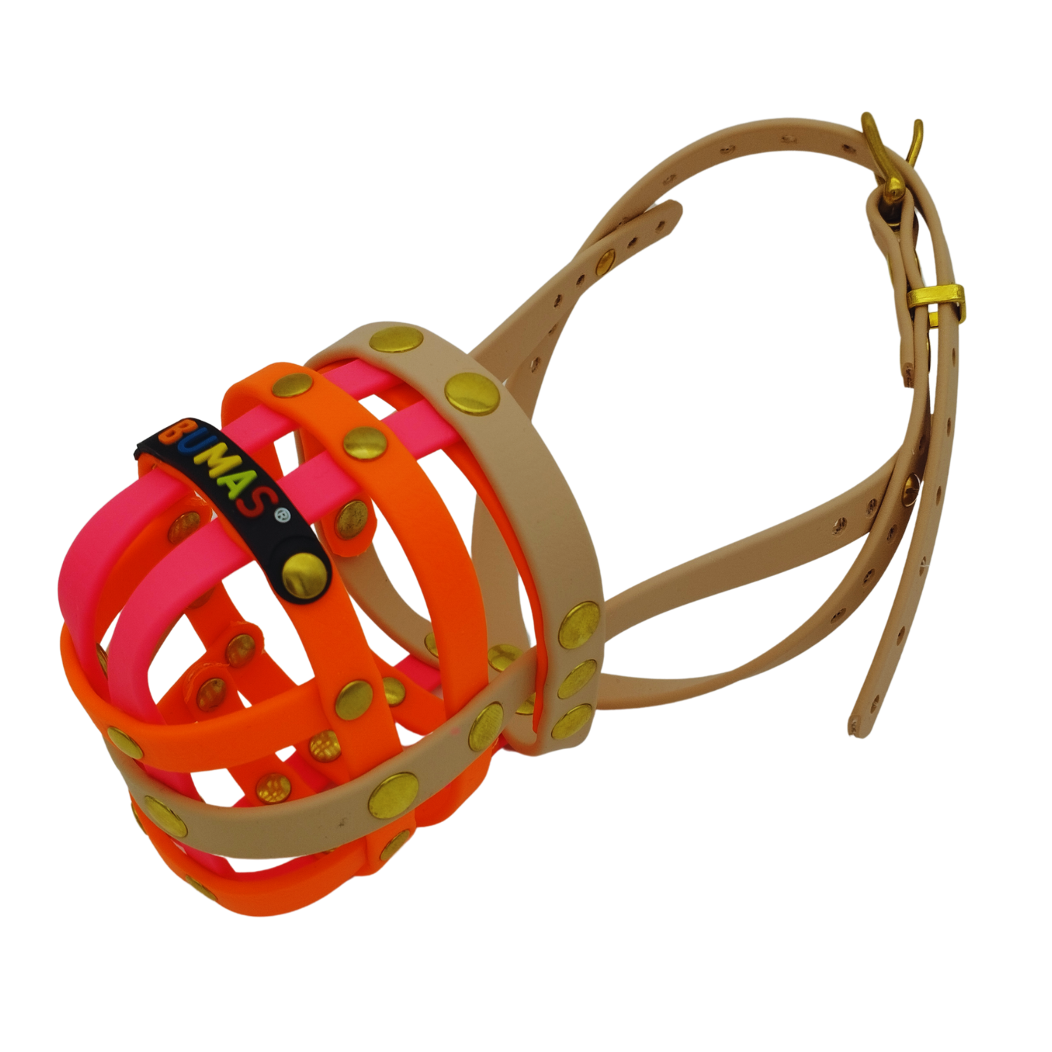 BUMAS Maulkorb Puder - Neon Orange - Neon Pink