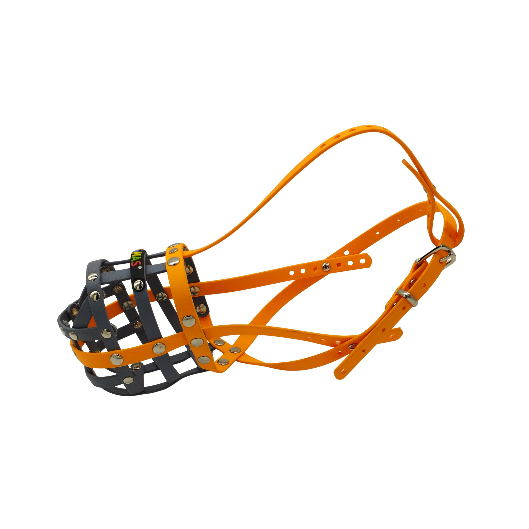 BUMAS Maulkorb Mandarine-Grau-Grau