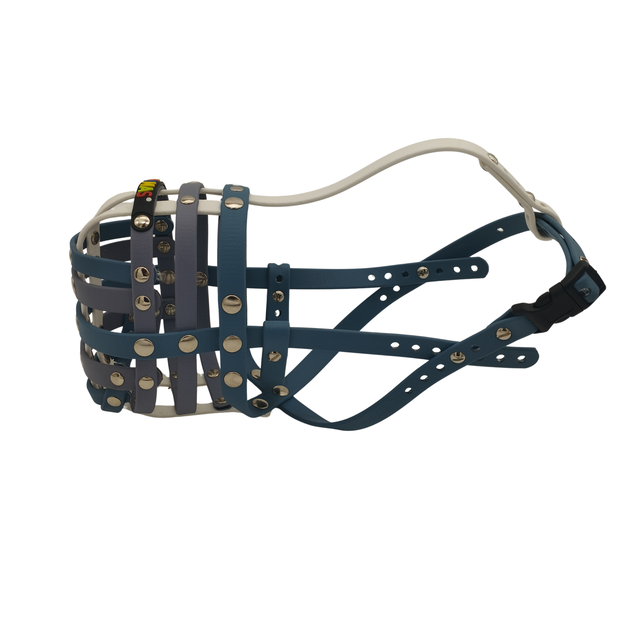 BUMAS Maulkorb Grau-Ocean-Weiss