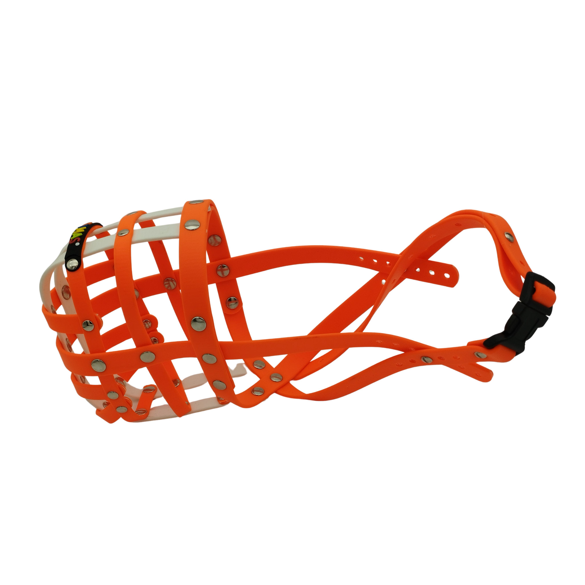 BUMAS Maulkorb Neon Orange – Neon Orange – Weiss