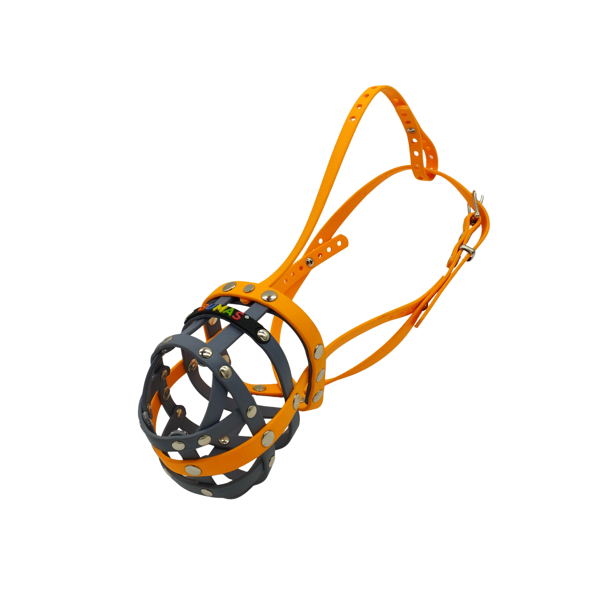 BUMAS Maulkorb Mandarine-Grau-Grau